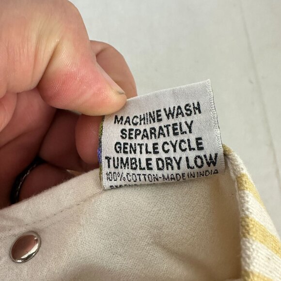 New Orleans Striped Canvas Tote Bag With Brass Instrument Print - Picture 5 of 6